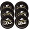 Black Congrats Grad 8 1/2" Round Disposable Dinner Plates 8 Count